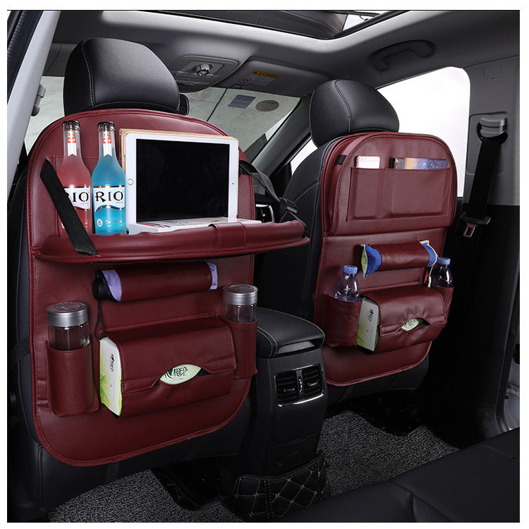 Leather car seat organizer